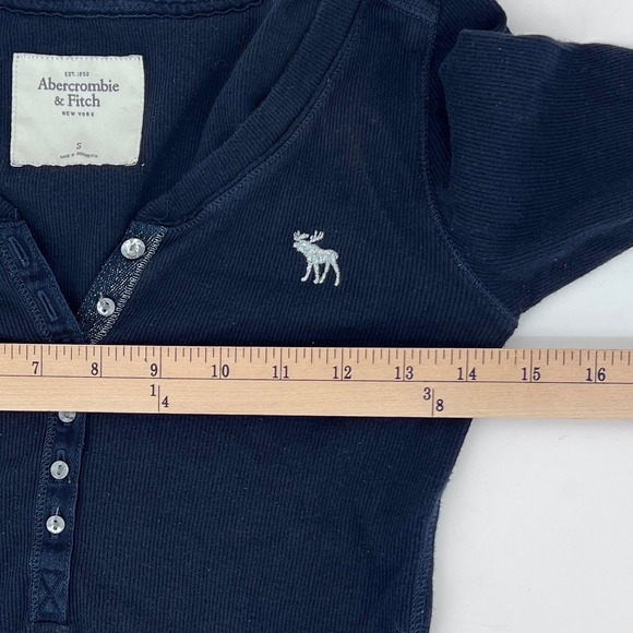 Vintage Y2K Abercrombie & Fitch Thermal Henley Elena Gilbert Bella Swan style S - Picture 7 of 9